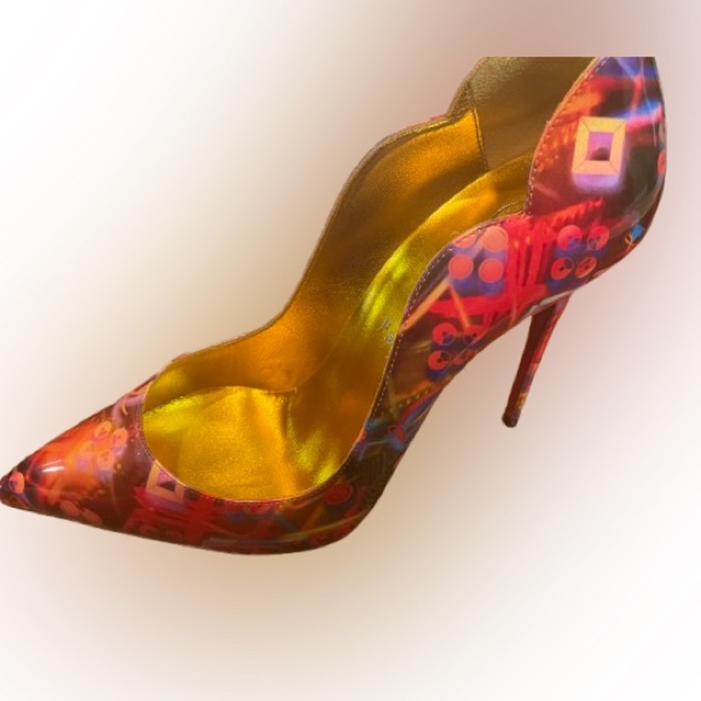 *sale** Christian Louboutin *new* Hot Chick multi disco pointy toe pump
